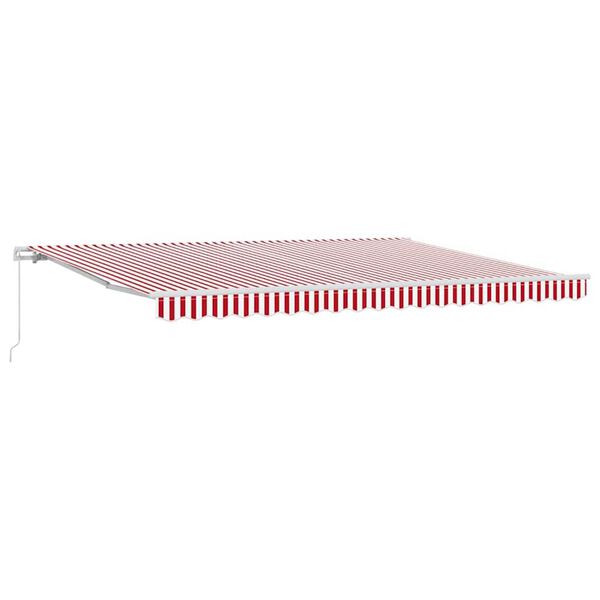 vidaXL Sólskermur Randir red and white 4,5 × 3,5 m Pólýester og málmur