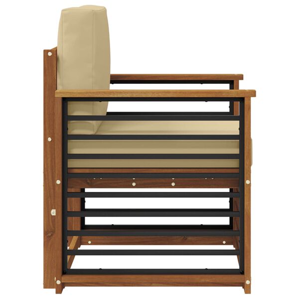 vidaXL &Uacute;ti s&oacute;fasett Solid Akas&iacute;uskei&eth; og P&oacute;lyester N&aacute;tt&uacute;rulegur