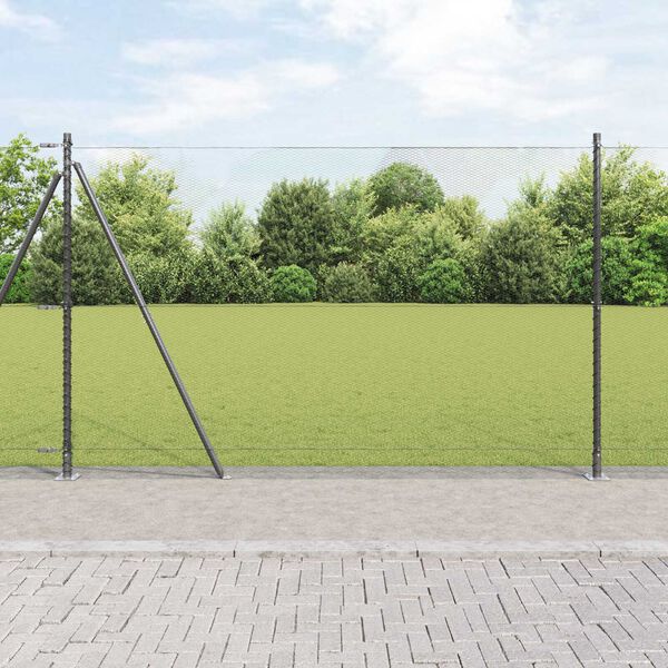 vidaXL Gir&eth;ingarp&oacute;stur Gr&aacute;r 50 x 1,5 m (13 mm net) St&aacute;l og PVC