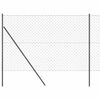 vidaXL Gir&eth;ingarp&oacute;stur Gr&aacute;r 25 x 1,6 m (60 x 60 mm mesh) St&aacute;l og PVC