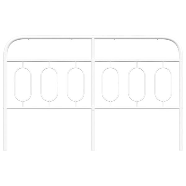 vidaXL Höfuðgafl úr Málmi Hvítur 137 cm