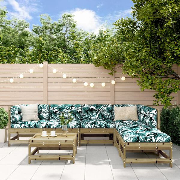 vidaXL 7 Parta Gar&eth;s&oacute;fasett me&eth; Sessum Gagnvarin Fura