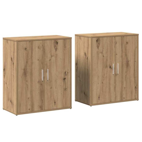 vidaXL Vi&eth;beinteyfla 2 pcs Artisan Eik 60 x 31 x 70 cm Samsettur vi&eth;ur