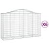 vidaXL Bogadregnir Grj&oacute;tkassar 6 stk. 200x50x120/140 cm Sinkh&uacute;&eth;a&eth; J&aacute;rn
