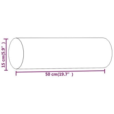 vidaXL Skrautpúðar 2 stk Ø15x50 cm Svartir Flauel