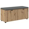 vidaXL Hallarbekk Handverks Eik 100 x 38 x 46 cm Virkur tr&eacute; og d&uacute;kur