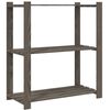 vidaXL Geymslurekki 3 Hillur Gr&aacute;r 80x38x90 cm Gegnheil Fura