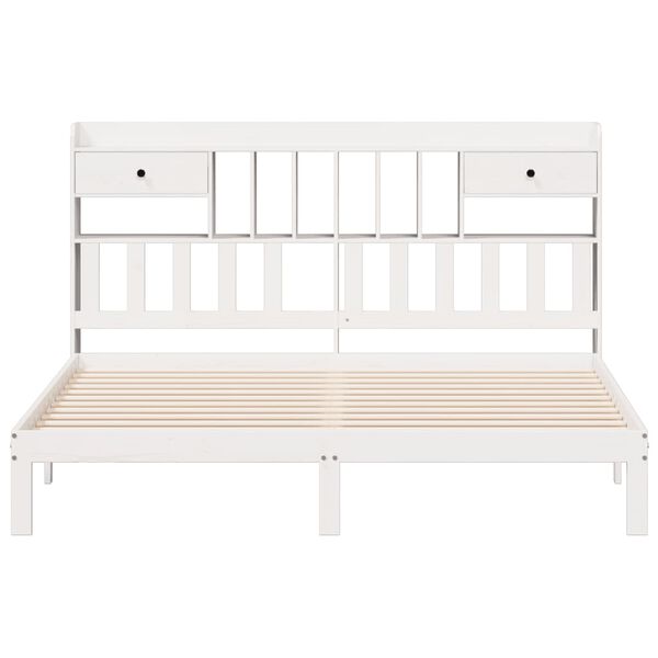 vidaXL R&uacute;mgrind me&eth; B&oacute;kahillu &aacute;n D&yacute;nu Hv&iacute;tur 180x200 cm Gegnheil Fura