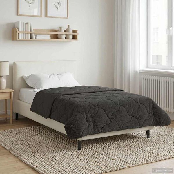 vidaXL Full &aacute;rs d&yacute;na Antras&iacute;t 155 x 200 cm Microfiber og Teddy f&oacute;&eth;ri&eth;