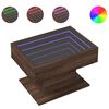 vidaXL S&oacute;fabor&eth; me&eth; LED Br&uacute;n Eik 70x50x45 cm Samsettur Vi&eth;ur
