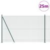 vidaXL Gir&eth;ingarp&oacute;stur Gr&aelig;nn 25 x 1,4 m (12 x 12 mm net) St&aacute;l og PVC