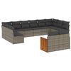 vidaXL 12 Hluta Gar&eth;s&oacute;fasett me&eth; Sessum Gr&aacute;r P&oacute;l&yacute;rattan