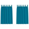 vidaXL Svartgard&iacute;nur me&eth; hringjum 2 pcs T&uacute;rk&iacute;s 175 x 140 cm P&oacute;l&yacute;ester