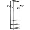 vidaXL Fatastandur St&aacute;l og &Oacute;ofinn D&uacute;kur 55x28,5x175cm Svartur