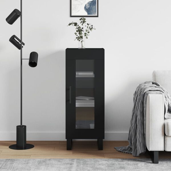 vidaXL Skenkur Svartur 34,5x34x90 cm Samsettur Vi&eth;ur