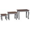 vidaXL Innskotsbor&eth; 3 Stk. Gegnheill Endurunninn Vi&eth;ur