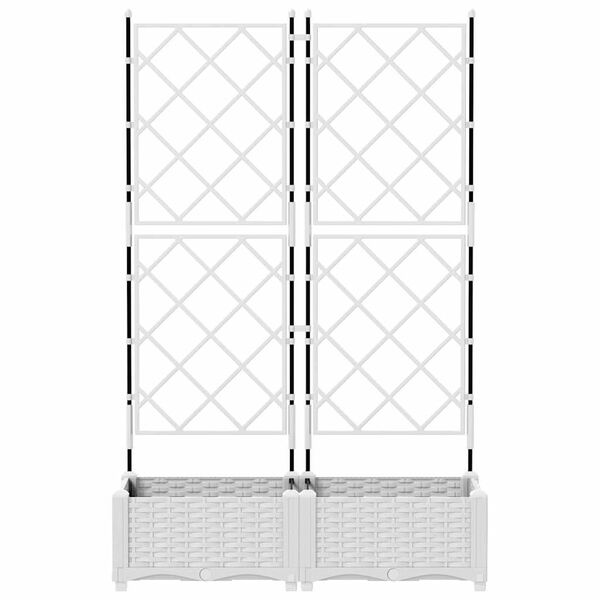 vidaXL Gar&eth;pl&ouml;ntukassi 2 pcs Hv&iacute;tt 80 x 40 x 125,5 cm St&aacute;l