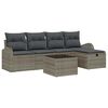 vidaXL Gar&eth;s&oacute;fa sett me&eth; p&uacute;&eth;i me&eth; geymslu 6 pcs Gr&aacute;r Poly rattan