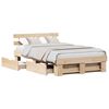 vidaXL Ramsv&iacute;k me&eth; h&ouml;fu&eth;gafl Br&uacute;nn 135 x 190 cm Solid furuhikk