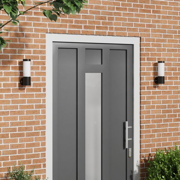 vidaXL Utanveggjakennarar 2 pcs Svartur 12 x 7.5 x 27 cm