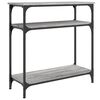 vidaXL Veggbor&eth; Gr&aacute;tt Sonoma 75x29x75 cm Samsettur Vi&eth;ur