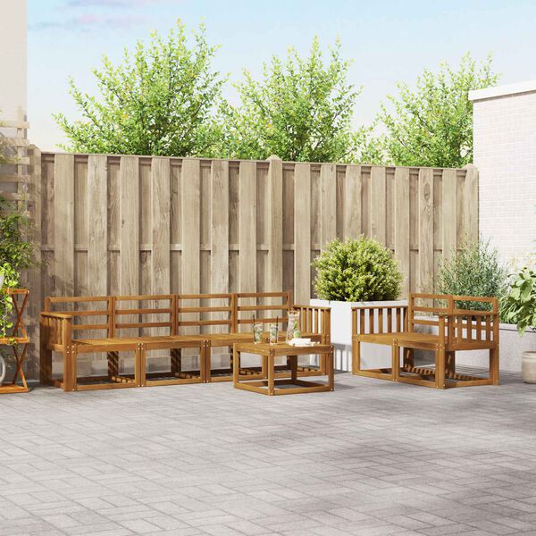 vidaXL &Uacute;ti s&oacute;fasett 7 pcs N&aacute;tt&uacute;rulegur Hrein akas&iacute;utr&eacute;