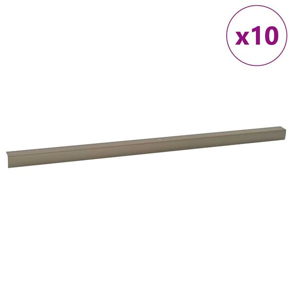 vidaXL Tröppukantar 10 pcs Kampavín 67 cm Ál