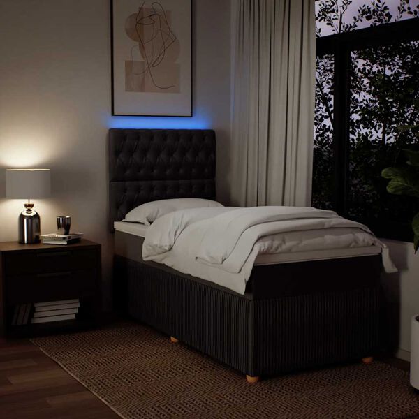 vidaXL H&oacute;lfa&eth; Springr&uacute;m me&eth; D&yacute;nu D&ouml;kkbr&uacute;nt 80x200 cm Tauefni