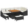 vidaXL Gar&eth;s&oacute;fa sett me&eth; p&uacute;&eth;i me&eth; geymslu 9 pcs Svartur Poly rattan