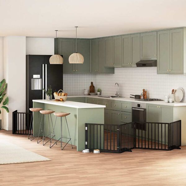 vidaXL hundahli&eth; me&eth; hur&eth; sem h&aelig;gt er a&eth; brj&oacute;ta saman 6 pl&ouml;tur 480 cm