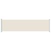 vidaXL Útdraganlegur Hliðarskjólveggur 600x160 cm Rjómahvítur