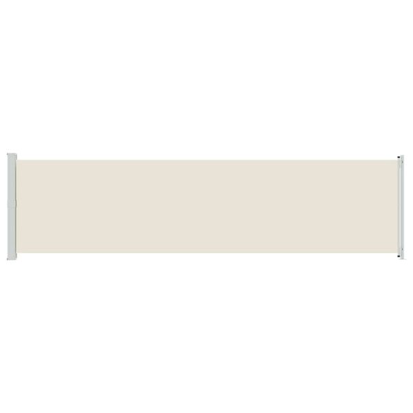 vidaXL Útdraganlegur Hliðarskjólveggur 600x160 cm Rjómahvítur