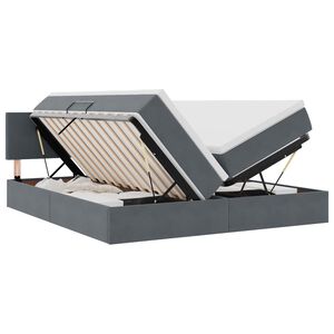 vidaXL Geymslu R&uacute;m me&eth; d&yacute;nu me&eth; h&ouml;fu&eth;gafl D&ouml;kk gr&aacute; 90 x 200 cm