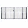 vidaXL M&ouml;skvagar&eth;hli&eth; &uacute;r galvaniseru&eth;u St&aacute;li 400x175 cm gr&aacute;tt