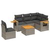 vidaXL 6 -Hluta Gar&eth;s&oacute;fasett me&eth; Sessum Gr&aacute;tt P&oacute;l&yacute;rattan