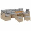 vidaXL Gar&eth;s&oacute;fa sett me&eth; p&uacute;&eth;i me&eth; geymslu 10 pcs Beige og lj&oacute;sgr&aacute;r