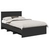 vidaXL Ramsv&iacute;k me&eth; h&ouml;fu&eth;gafl Svartur 120 x 123 cm Samsettur vi&eth;ur