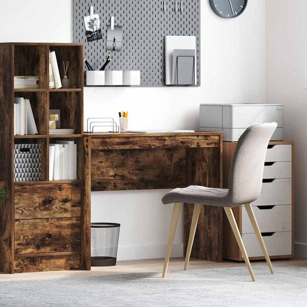 vidaXL Skrifbor&eth; Rau&eth;-eik 90 x 40 x 76 cm