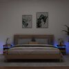 vidaXL N&aacute;ttbor&eth; me&eth; LED-Lj&oacute;sum 2 stk. gamall vi&eth;ur 40x39x48,5 cm