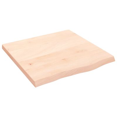 vidaXL Borðplata 60x60x(2-4) cm Ómeðhöndluð Gegnheil Eik