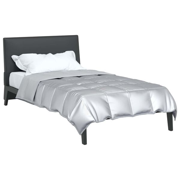 vidaXL Full &aacute;rs d&yacute;na Silfur 140 x 220 cm Sat&iacute;n og microfiber