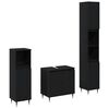 vidaXL Ba&eth;herbergismublasett 3 pcs Svartur Eik 30 x 30 x 190 cm