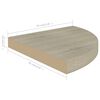 vidaXL Vegghengdar Hornhillur 4 stk. Eikarlita&eth;ar 35x35x3,8 cm MDF