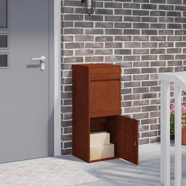 vidaXL P&oacute;stkassi me&eth; geymslu Rusty 41 x 38 x 103 cm Ve&eth;ra&eth; st&aacute;l