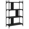 vidaXL B&oacute;kahilla me&eth; 4 Hillum Sv&ouml;rt 76x32x123 cm Samsettur Vi&eth;ur