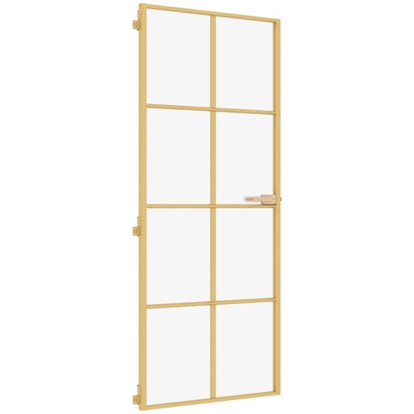 vidaXL Innihur&eth; &THORN;unnur Gyllt 83x201,5 cm Hert Gler og &Aacute;l