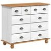 vidaXL Sk&aacute;pur me&eth; sk&uacute;ffum ASKIM Hv&iacute;tt 91 x 40 x 79 cm Solid furuhikk