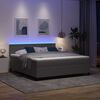 vidaXL LED Box Spring R&uacute;m Lj&oacute;sgr&aacute;r og hv&iacute;tur. 180 x 200 cm