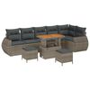 vidaXL Gar&eth;s&oacute;fa sett 9 pcs Gr&aacute;r p&oacute;l&yacute;rattan