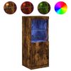 vidaXL Skenkur me&eth; LED Lj&oacute;sum Reyklitu&eth; Eik 41x37x100 cm